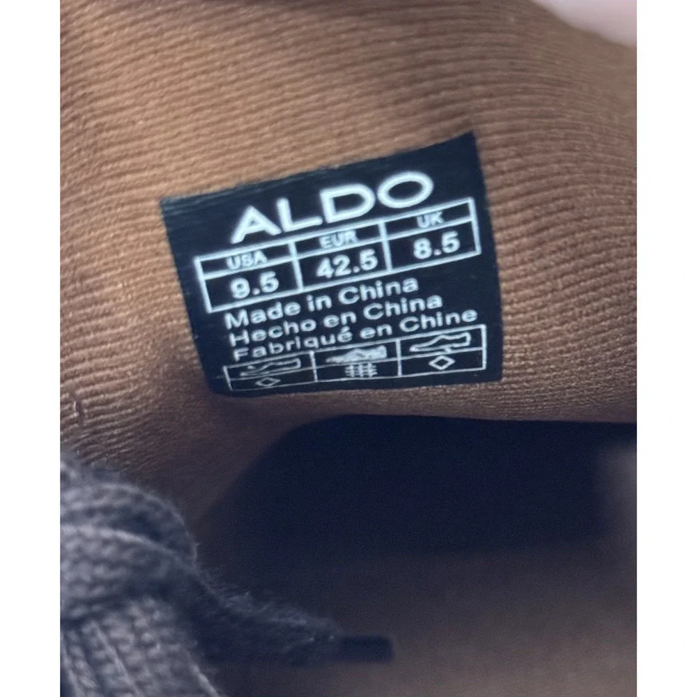 ALDO Men's 9.5 Two Tone  Brown Leather Canvas Lace‎ Up Oxford Shoes NWT
